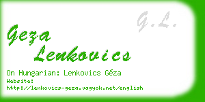 geza lenkovics business card